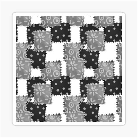 Patchwork Black And White Sticker For Sale By Thetalkingtees