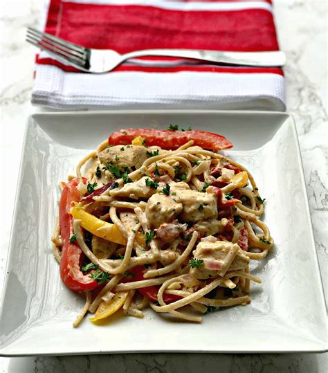 Healthy Skinny Creamy Cajun Chicken Pasta With Whole Wheat Linguine