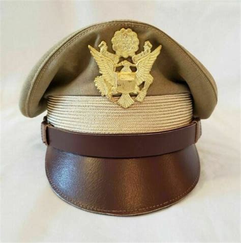 Ww2 Us Army Air Corps Military Air Force Officers Khaki Crusher Visor