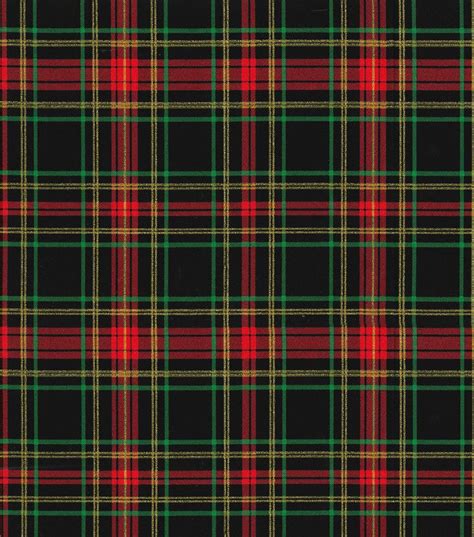 Fabric Traditions Red And Green Plaid Christmas Glitter Cotton Fabric