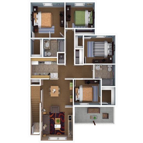 Four bedroom house plan layouts are well suited for families of any size, looking for any style imaginable. Apartments In Indianapolis | Floor Plans