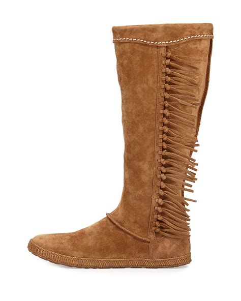 Ugg Mammoth Suede Fringe Boot In Brown Lyst