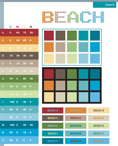 Beach Color Schemes Color Combinations Color Palettes For Print Cmyk
