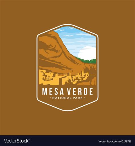 Mesa Verde National Park Emblem Patch Logo Vector Image