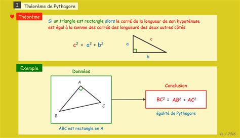 Cours De Maths 4e 2016 Ch 4 Le Théorème De Pythagore