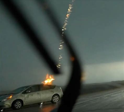 Storm Chaser Captures Lightning Striking Car In Iowa Accuweather