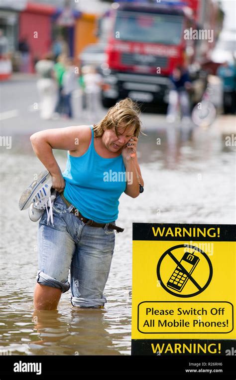 A Women Escapes The Rising Floodwaters In Bentley Near Doncaster South