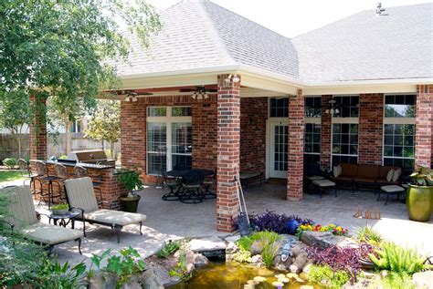 Patio Cover And Outdoor Kitchen In Waterside Estates Texas Custom Patios