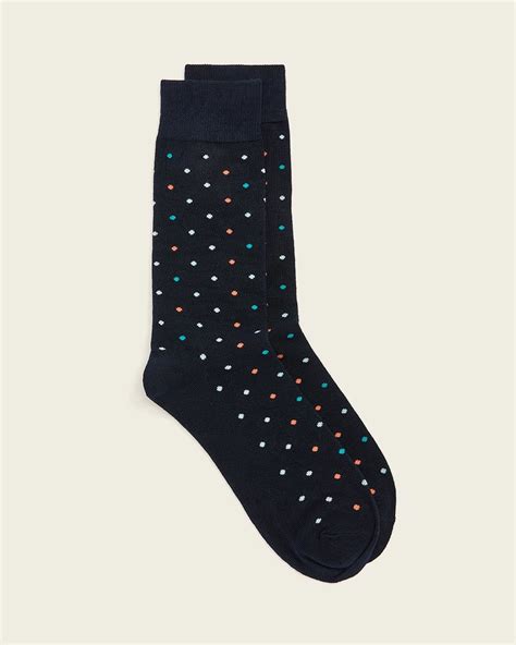 Colourful Dots Navy Socks Rwandco