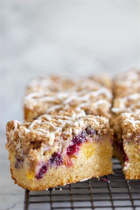 Peach Blueberry Coffee Cake With Streusel Topping Chips And Pepper