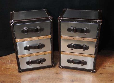 Many have heard of industrial nightstand today. Pair Industrial Nightstands Bedside Chests Tables Cabinets Deco Metal