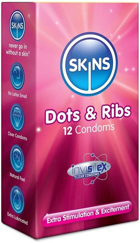 Skins Dots And Ribs Textured Condoms 12 Pack Uk Health And Personal Care