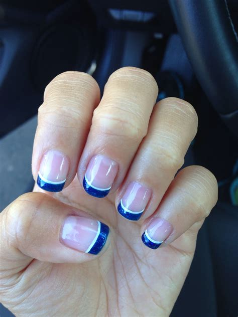Blue And Silver French Tips