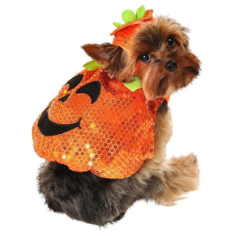 Sequin Pumpkin Dog Costume Image 1 Pet Halloween Costumes Dog