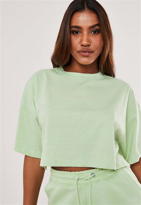Hollow out ring white bralette crop top. Green Missguided Drop Shoulder Oversized Crop Top ...