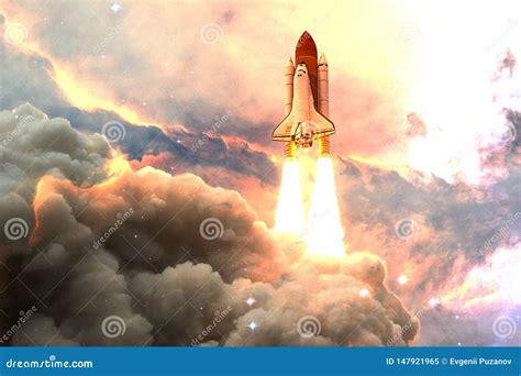 Space Shuttle Taking Off On A Mission Stock Image Image Of Power