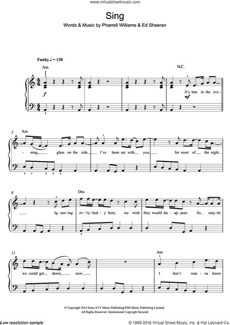 Most beginner singers out right shy away from going to auditions either because they think they are not good enough or because they are too scared. Sheeran - Sing sheet music (beginner) for piano solo (beginners)