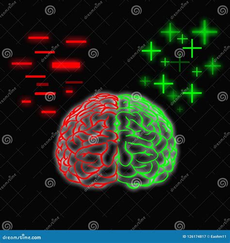 Positive Thinking And Negative Thinking And Black Background Stock