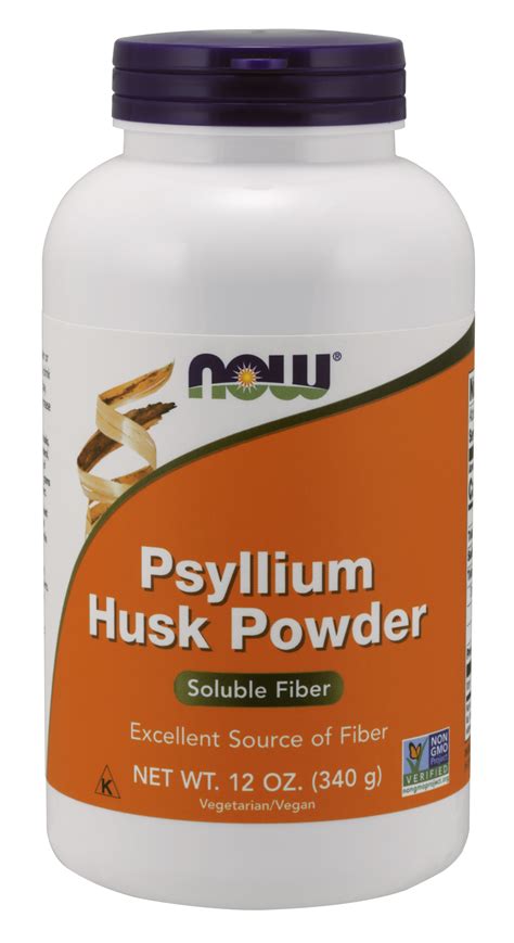 Now Supplements Psyllium Husk Powder Non Gmo Project Verified