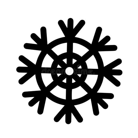 Snowflake Vector Illustration Hand Drawn Sketch Isolated On White