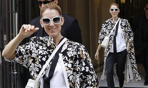 Celine Dion Looks Fabulous In Floral Coat In Paris Daily Mail Online
