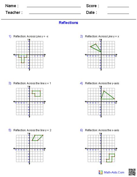 Reflections Worksheets Math Aidscom Pinterest Worksheets Math