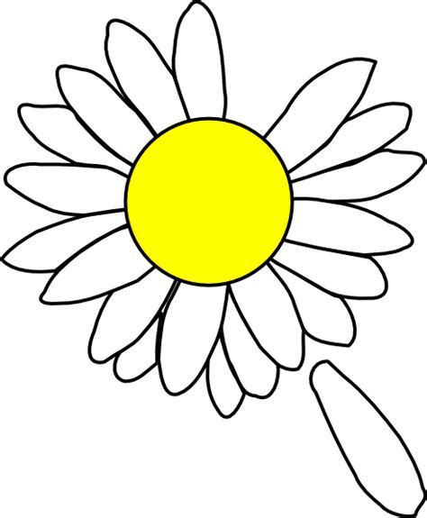Daisy With Dropped Petal Clip Art At Vector Clip Art Online