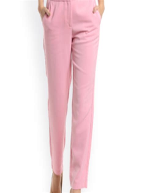 Buy Vero Moda Women Pink Slim Fit Solid Regular Trousers Trousers For Women 2160110 Myntra