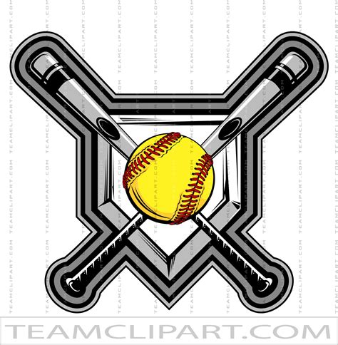 Softball And Bats Clipart Vector Format  Eps Png Ai