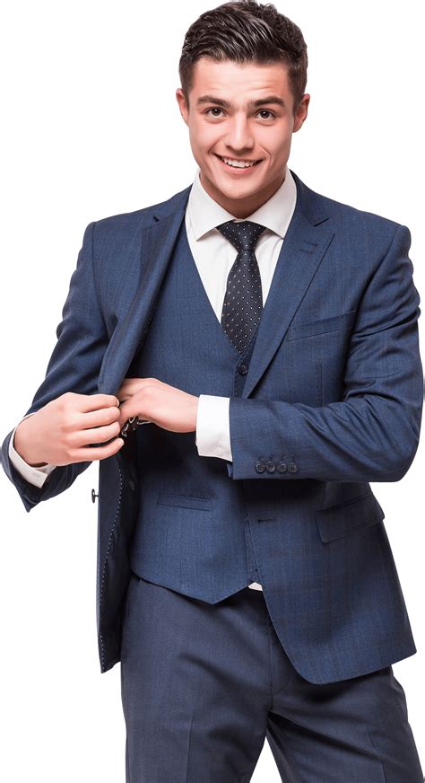 Corporate Man Happy Smiling Young Businessman Blue Suit PNG - Men png image