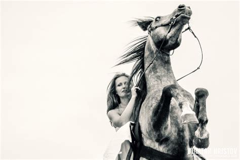 Young Woman On Rearing Up Beautiful Horse 54ka Photo Blog