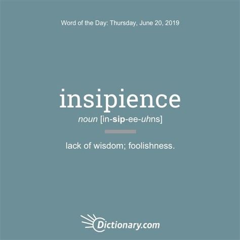 Insipience Word Of The Day Unusual Words Rare Words Uncommon Words