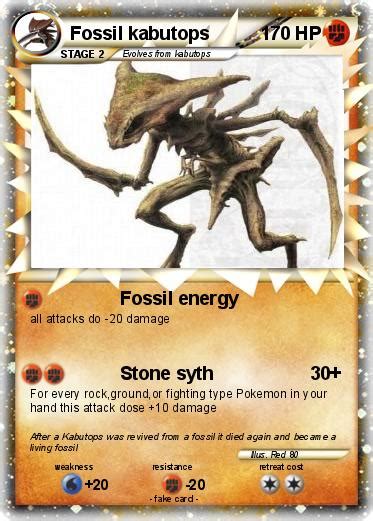 The discarded body parts become food for other pokémon. Pokémon Fossil kabutops - Fossil energy - My Pokemon Card
