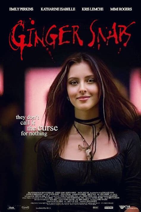The Poster For Ginger Snaps Starring An Attractive Young Woman With Long Hair And Piercings