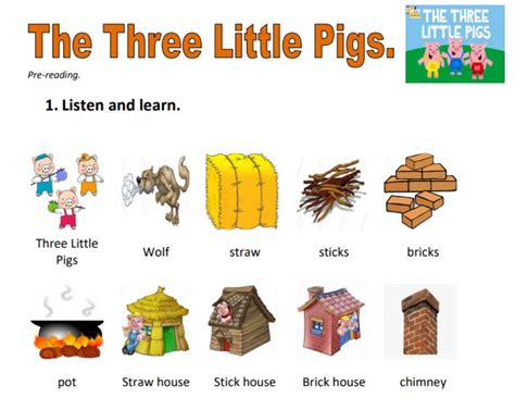 Three Little Pigs Vocabulary Worksheet