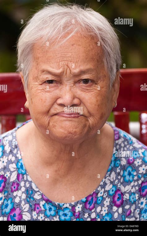 Aging Chinese Old Woman Portrait Stock Photo Alamy