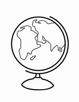 Globe Coloring Clipart Cliparts Drawing Line Clip Map Printable Sphere Library sketch template