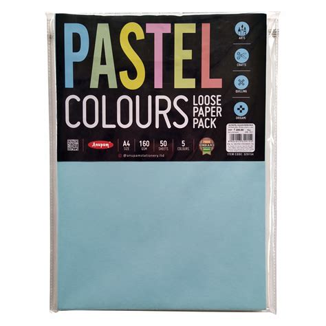 Pastel Colour Paper Loose Sheet 160gsm Anupam Stationery