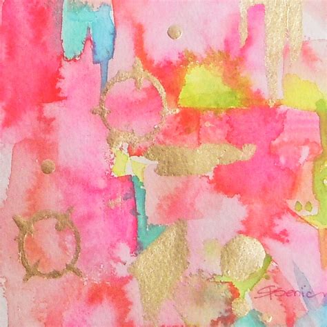 Pink Abstract Watercolor Print Fine Art By Limezinniasdesign