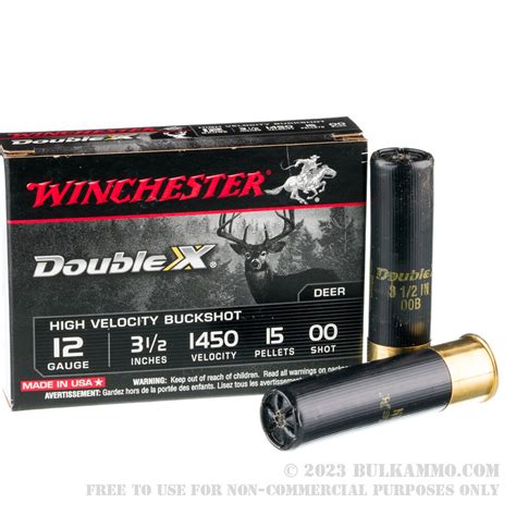 5 rounds of bulk 12ga ammo by winchester double x 00 buck