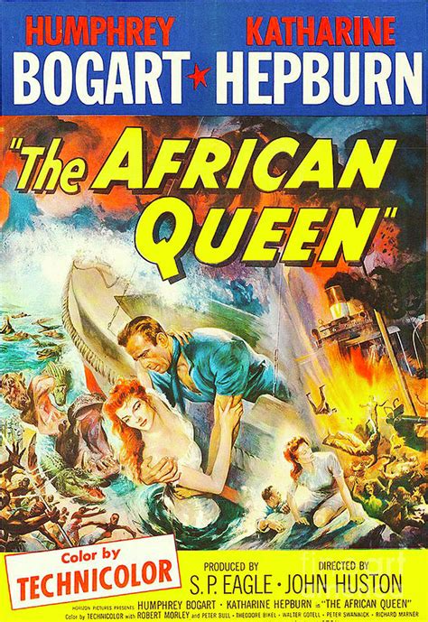 Humphrey Bogart The African Queen Vintage Movie Poster Mixed Media By