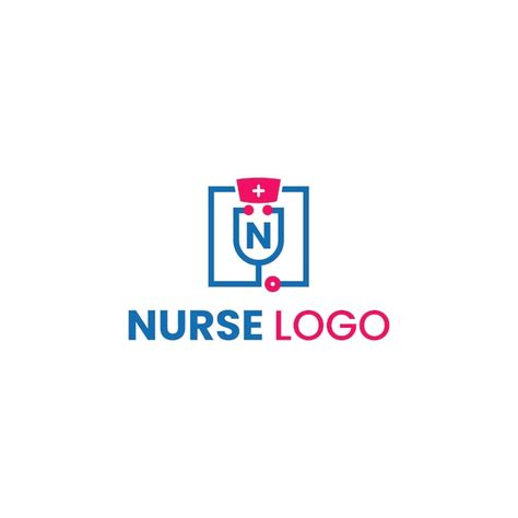 Premium Vector Nurse Logo With A Blue Square And A Red Square