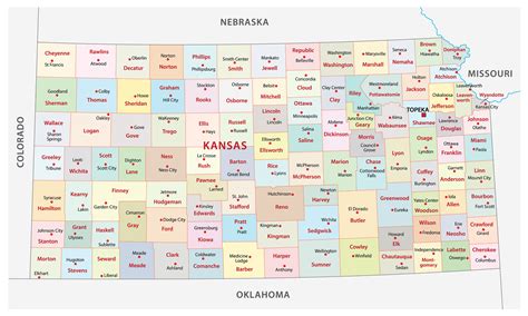 Kansas State Map With Cities Map