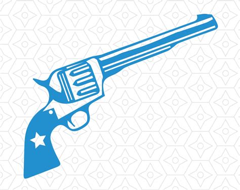 Western Six Shooter Gun Decal Svg Dxf And Ai Vector Files Etsy