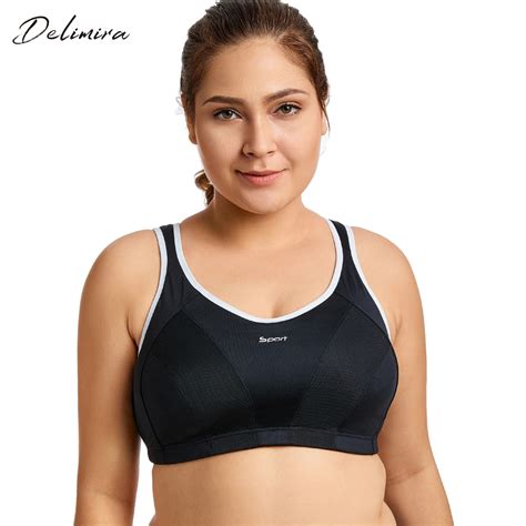 Womens High Impact No Bounce Full Support Non Padded Racerback Pro Exercise Bra In Bras From