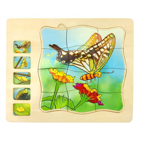 Buy Wooden Puzzles For Kids Ages 4 8 5 Layers Life Cycle Of A