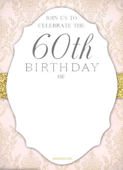 Free Printable 60th Birthday Invitations Free Invitation Templates