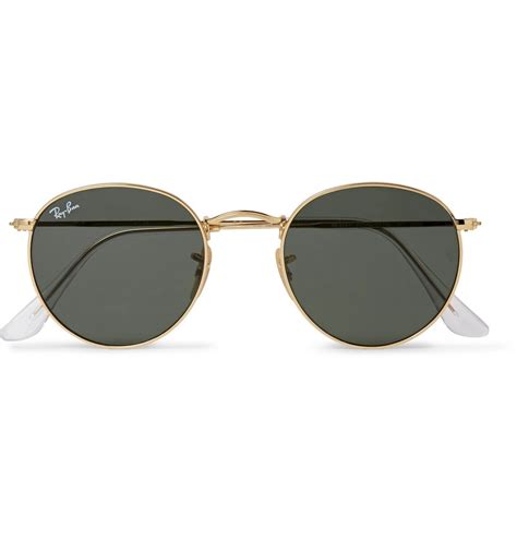 Ray Ban Round Frame Gold Tone Sunglasses Gold Ray Ban