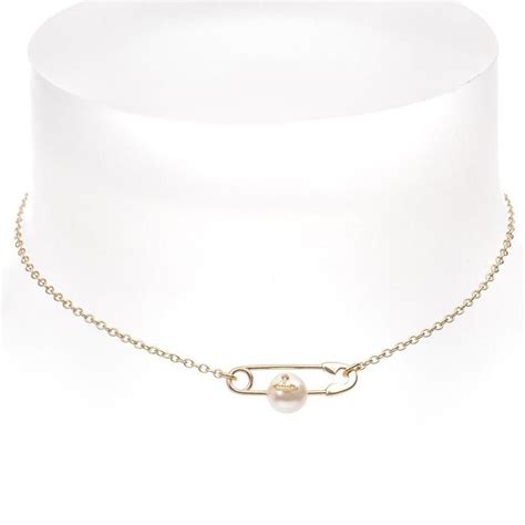 Vivienne Westwood Gold Safety Pin Pearl Choker Necklace Etsy Pearl Choker Necklace Pearl