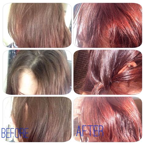 Before And After Using Henne Color Henna In Acajou Mahogany Its